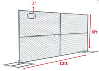 Chuỗi liên kết hàng rào bảo mật tạm thời Vải nhúng nóng mạ kẽm 6 feet X 12 feet